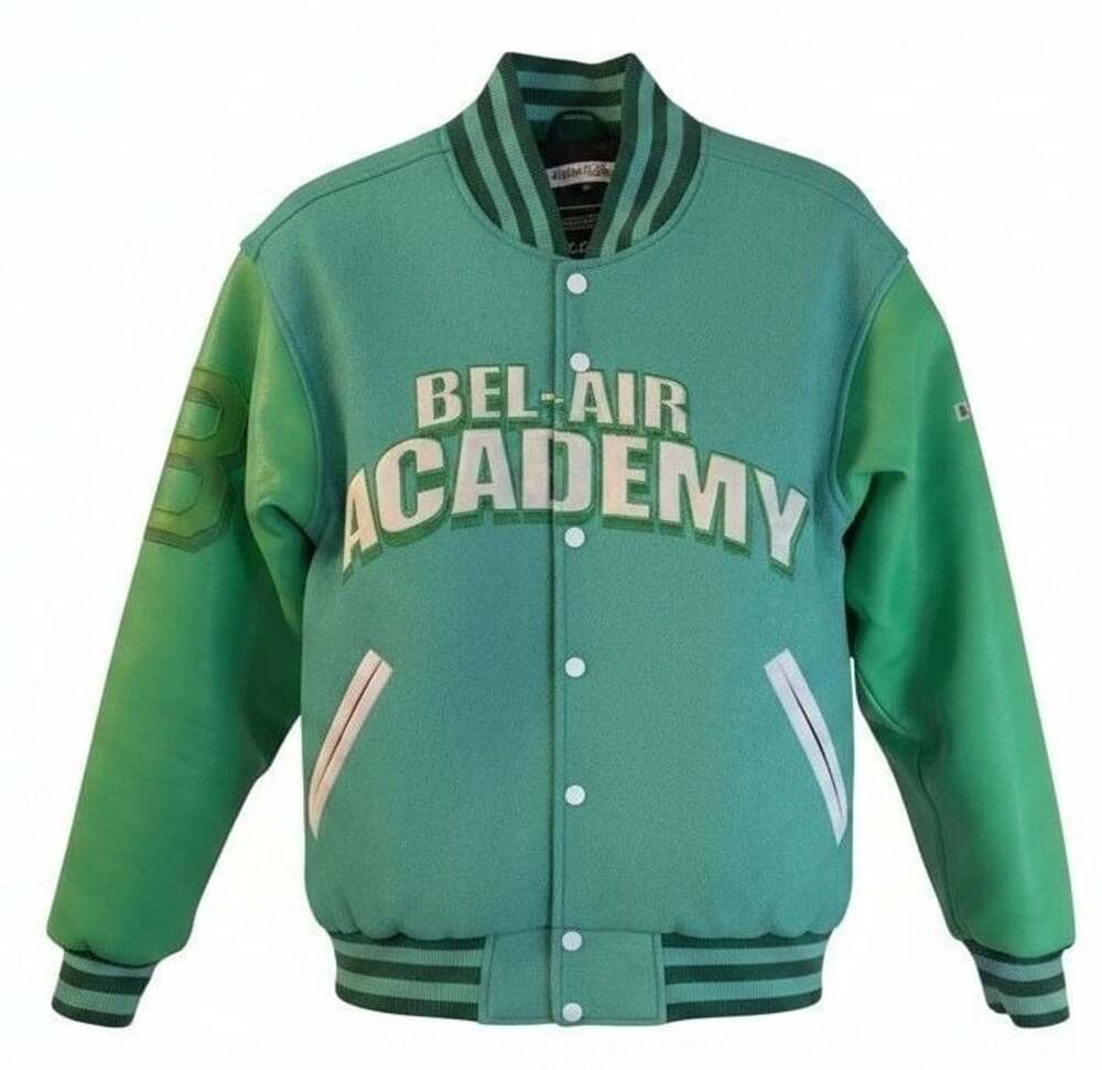 Headgear Classics Men's Fresh Prince Bel-Air Academy Green Varsity Bomber Jacket